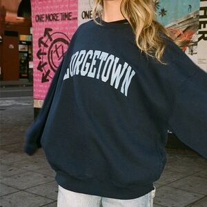 Pacsun John Galt Navy Georgetown Crew Neck Sweatshirt